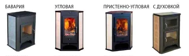 Виды угловых печей-каминов